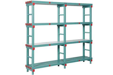 Rayonnage 1500x400x1820mm - 4 niveaux - 500mm entre niveaux - 2 compartiments par niveau