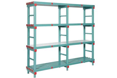 Rayonnage 1500x500x1820mm - 4 niveaux - 500mm entre niveaux - 2 compartiments par niveau
