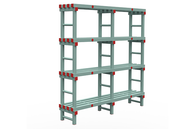 Regal 1500x400x1900mm - 4 Ebenen - Abstand 500mm - Bodenfreiheit 200mm - 2 Felder 