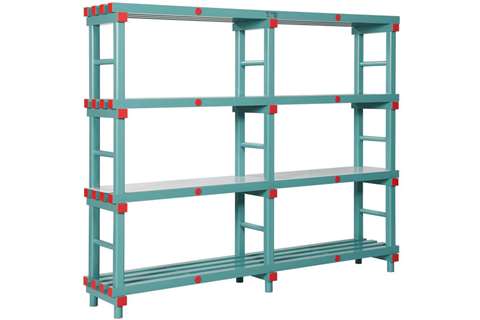 Rayonnage 2000x400x1820mm - 4 niveaux - 500mm entre niveaux - 2 compartiments par niveau