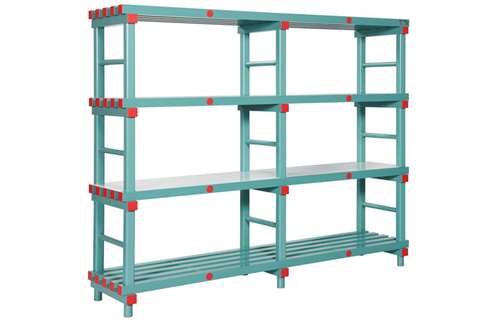 Rayonnage 2000x500x1820mm - 4 niveaux - 500mm entre niveaux - 2 compartiments par niveau