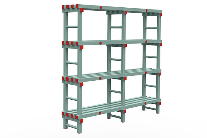 Regal 2000x400x1900mm - 4 Ebenen - Abstand 500mm - Bodenfreiheit 200mm - 2 Felder 