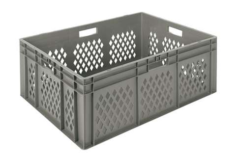 EN-Stapelbehälter Rainbow 127l - 800x600x320mm - Perforierte Wände und geschlossener Boden