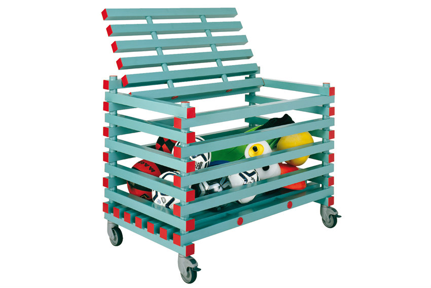 Chariot de stockage en plastique avec couvercle - 1200x700x930mm - ouverture 90 mm 