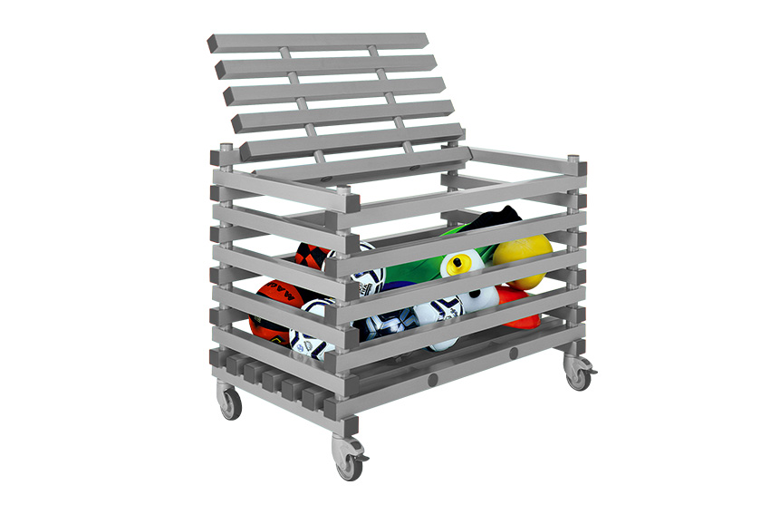 Chariot de stockage en plastique avec couvercle - 1200x700x930mm - ouverture 90 mm 