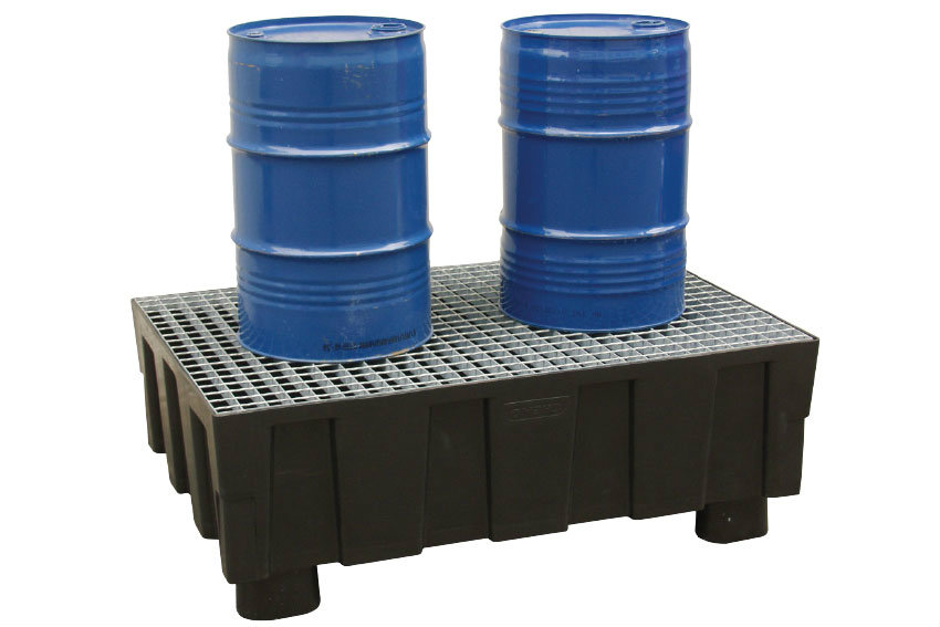 Euro-pe 250l bac de rétention  - caillebotis galva 