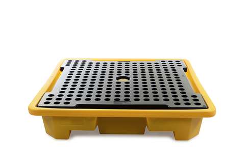 Bac de rétention avec grille - 4 fûts - 249l - 1460x1460x305mm - empilable