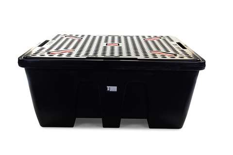 Spillpallet for 1 IBC - 1260 l - with grid - nestable