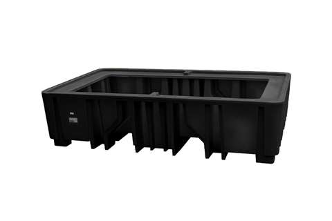 Bac de rétention - 2 conteneurs IBC - 1200l - sans grille - non empilable