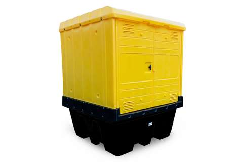 Bac de rétention + auvent - 1 cont. IBC - 1260l - 1775x1770x2265mm