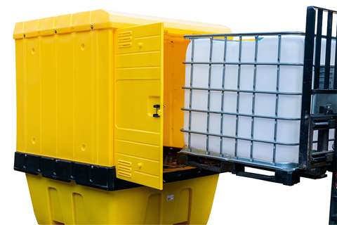 Leak tray + overhead cover - 1 IBC cont. - 1260l - 1775x1770x2265mm