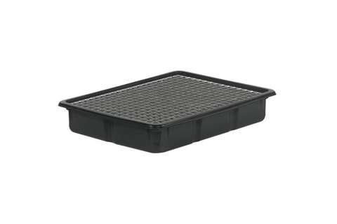 Bac de rétention  800x600mm - 41 l - pe - avec platforme zinguee