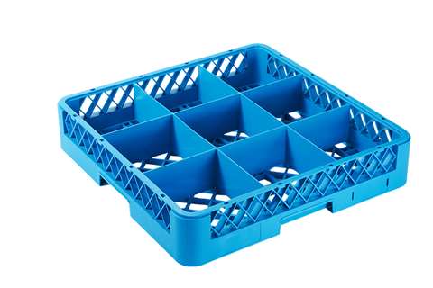 Qubb Gläserkorb 9 Fächer - 500x500x100mm - Max Ø Glas: 115-150mm