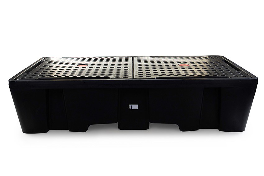 Spillpallet for 2 IBC tanks - 1130 l - with grid - only for DE/AT 