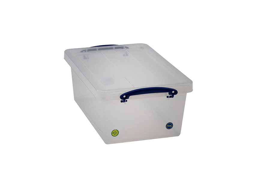 Transparent nestable reinforced box 10,2l stackable on included lid - 405x265x160mm 