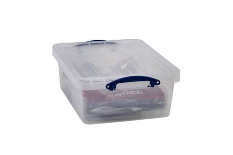 Transparente Nestbare Verstärkte Stapelbox 23,5l Stapelbar auf mitgeliefertem Deckel - 495x395x190mm