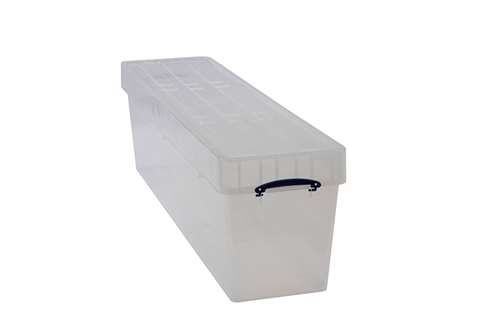 Transparente Nestbare Verstärkte Stapelbox 81l Stapelbar auf mitgeliefertem Deckel - 1215x300x360mm