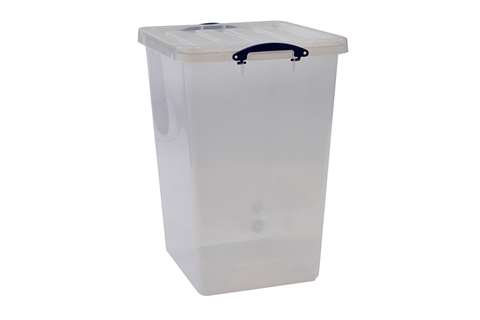 Transparente Nestbare Verstärkte Stapelbox 106l Stapelbar auf mitgeliefertem Deckel - 515x465x690mm