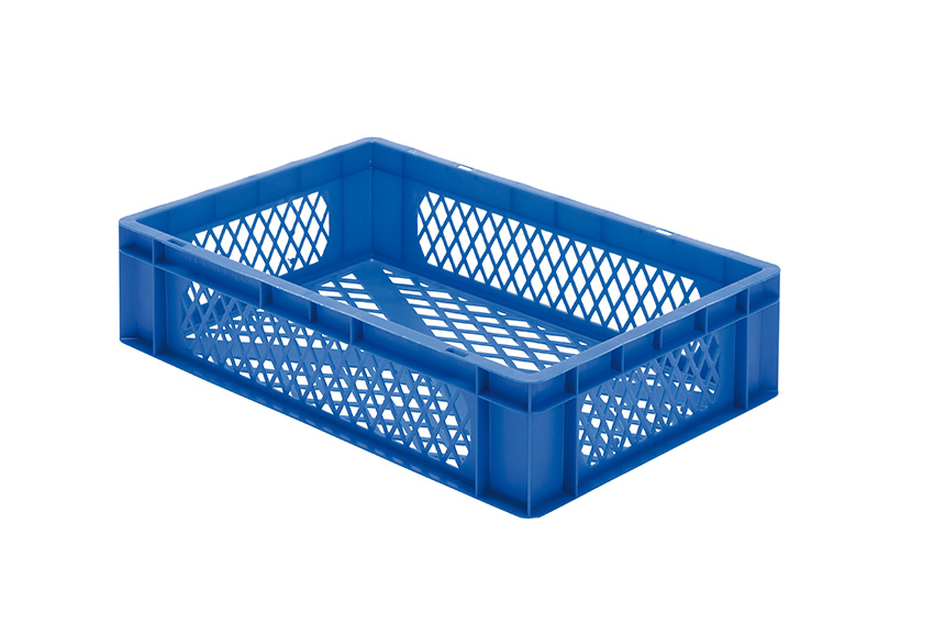 EN-Stapelbehälter Rainbow 26l - 600x400x145mm - Perforierte Wände und geschlossener Boden 