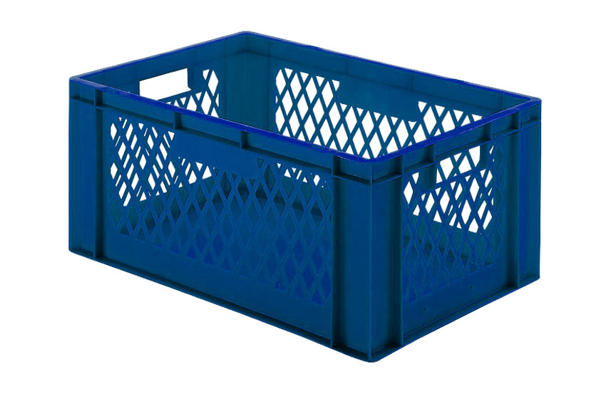 EN-Stapelbehälter Rainbow 51l - 600x400x270mm - Perforierte Wände und geschlossener Boden 