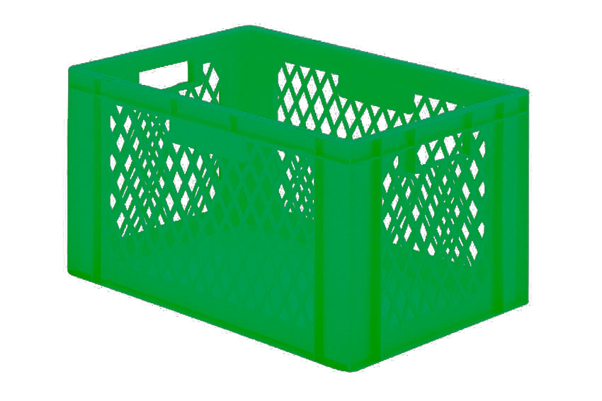 EN-Stapelbehälter Rainbow 61l - 600x400x320mm - Perforierte Wände und geschlossener Boden 