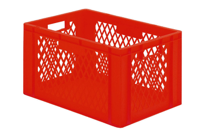 EN-Stapelbehälter Rainbow 61l - 600x400x320mm - Perforierte Wände und geschlossener Boden 