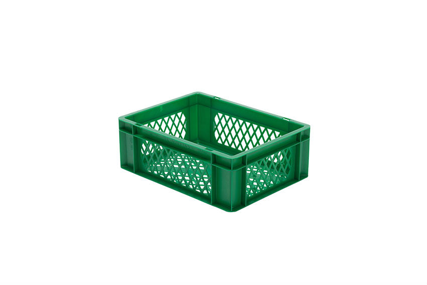 EN Stacking bin Rainbow 13l - 400x300x145mm - perforated sides and bottom 