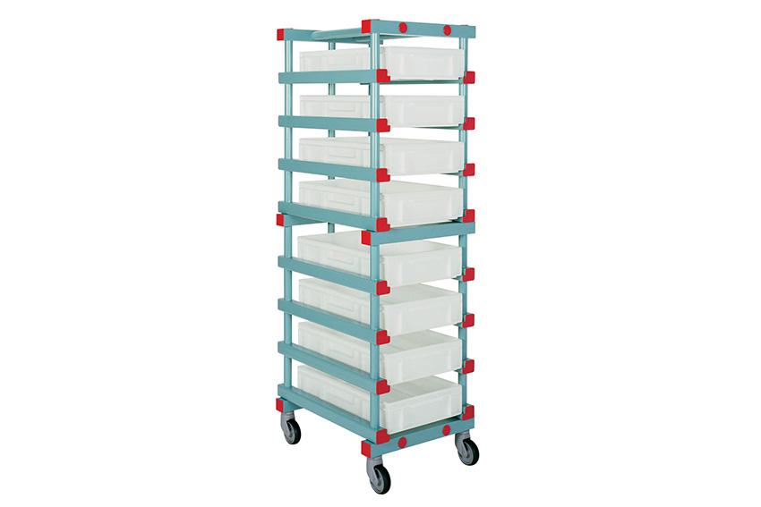 EN trolley - 540x660x1770mm - 8 levels with 120mm spacing 