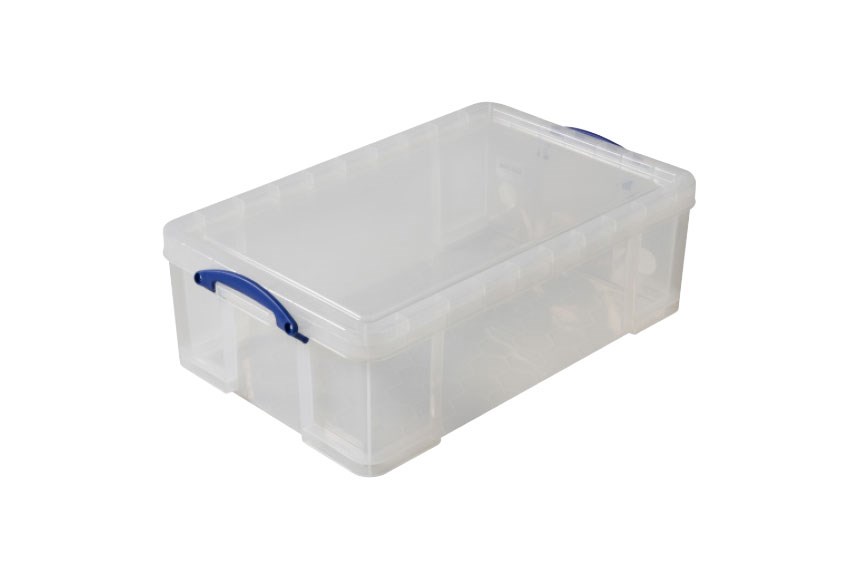 Boîte transparente 50l empilable sur le couvercle inclus - 710x440x230mm 