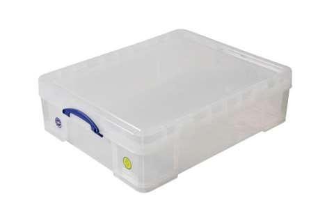 Boîte transparente 70l empilable sur le couvercle inclus - 810x620x225mm