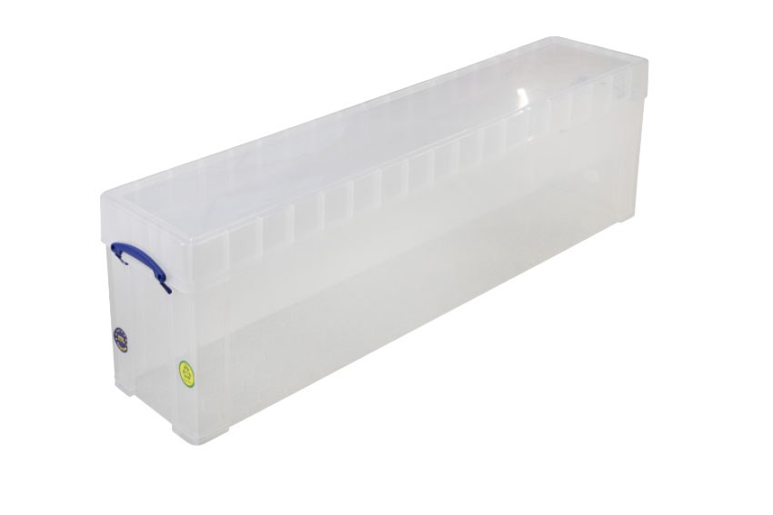 Boîte transparente 77l empilable sur le couvercle inclus - 1200x270x355mm 