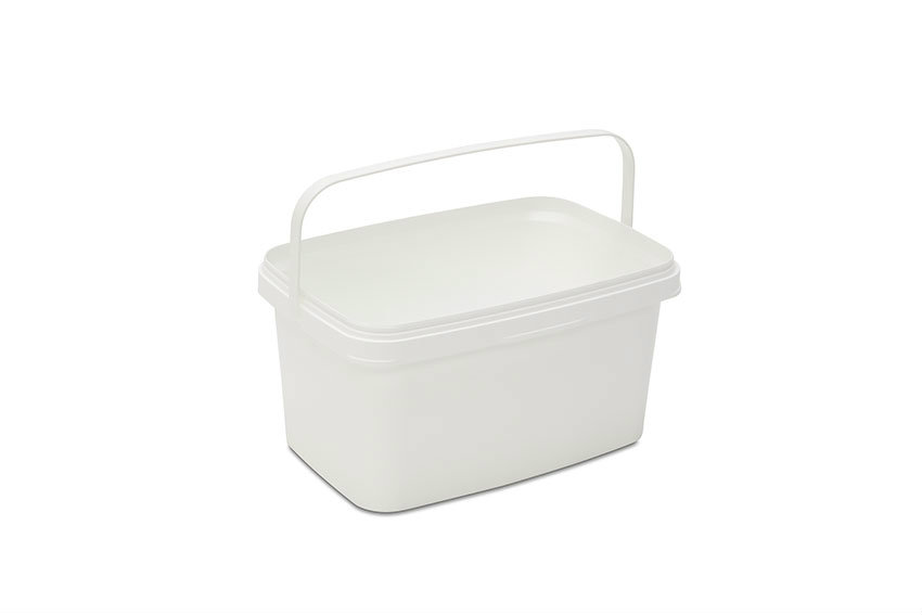 Seau rectangulaire - 5.6l - avec support plastique - sans couvercle 