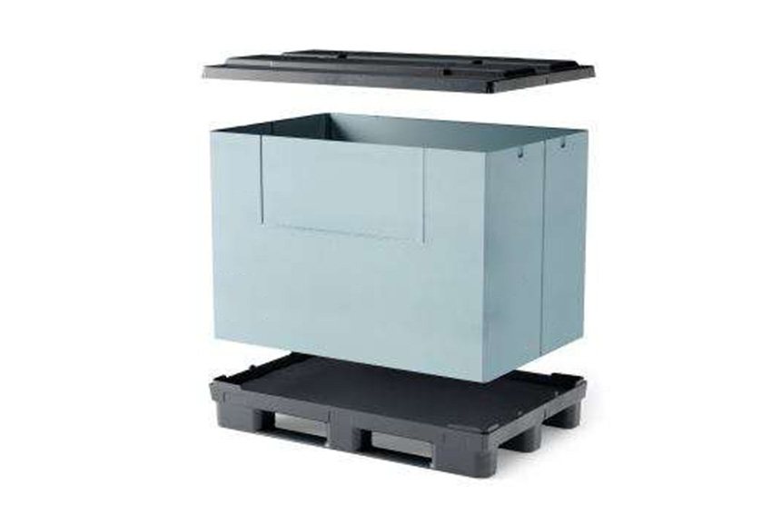 Sleeve box 1235x830x954mm - 3 drag slats - with swing door 