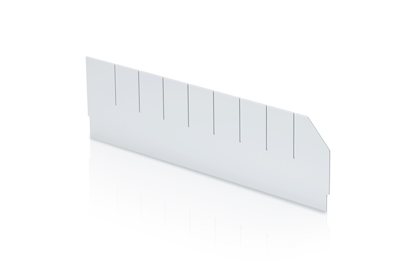 Längsteiler mit Aussparungen Regalkasten Blue Box - 500x140mm 