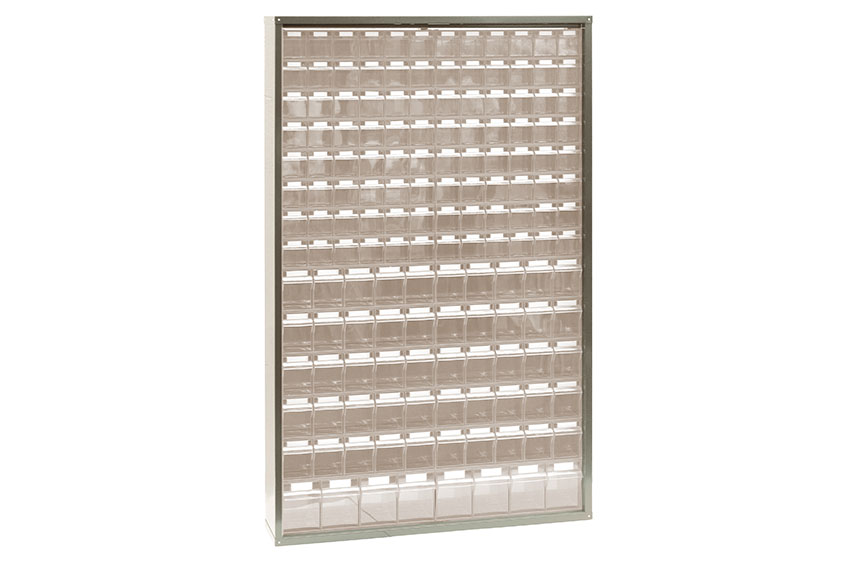 Metal wall cabinet incl. 154 pcs Storage 7000 tilt bins - 1265x250x2000mm 