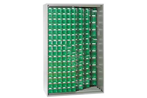 Armoire murale en métal incl. 480 pcs Storage 7000 blocs-tiroirs basculants - 1250x600x1950mm