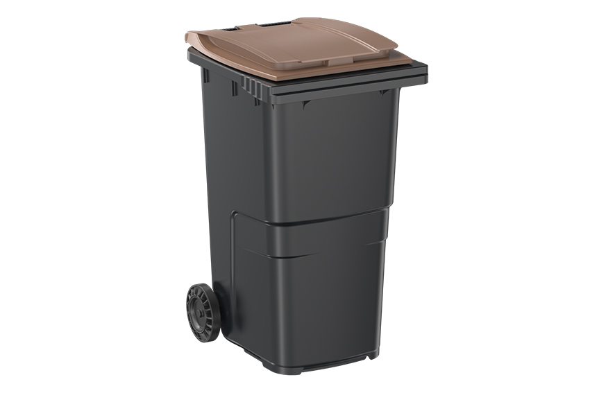 Conteneur à déchets sur roues - 240l - avec couvercle coloris 