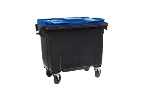 Conteneur 4 roues pivotantes - 660l - avec couvercle coloris