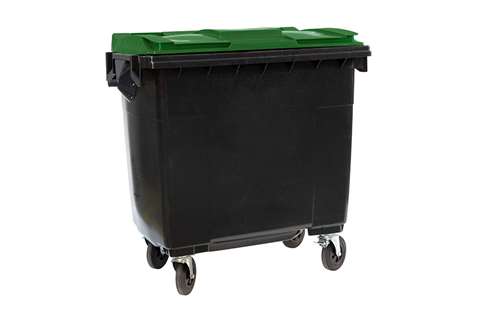 Großbehälter 4 Lenkrollen - 770l - Body Grau + Farbe Deckel