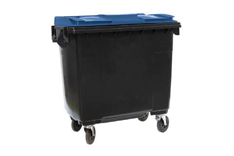 Großbehälter 4 Lenkrollen - 770l - Body Grau + Farbe Deckel