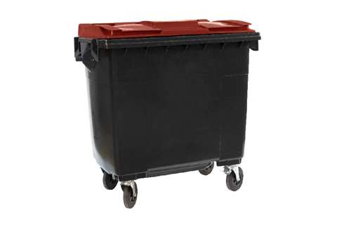 Großbehälter 4 Lenkrollen - 770l - Body Grau + Farbe Deckel