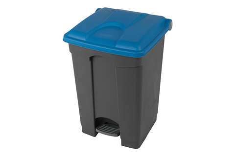 Grauer Rechteckiger Tretabfalleimer 45l - + Deckel 600x390x410mm
