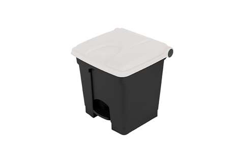Poubelle rectangulaire à pédale 30l - corps + couvercle recyclés 410x398x435mm