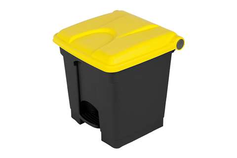 Poubelle rectangulaire à pédale 30l - corps + couvercle recyclés 410x398x435mm