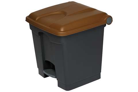 Poubelle rectangulaire à pédale 30l - corps + couvercle recyclés 410x398x435mm