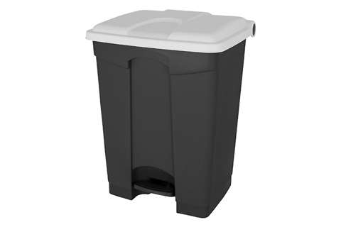 Poubelle rectangulaire à pédale 70l - corps + couvercle recyclés 495x412x673mm