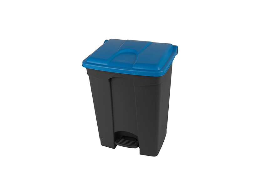 Rechteckiger Tretabfalleimer 70l - Recyclingkörper + Deckel 495x412x673mm 