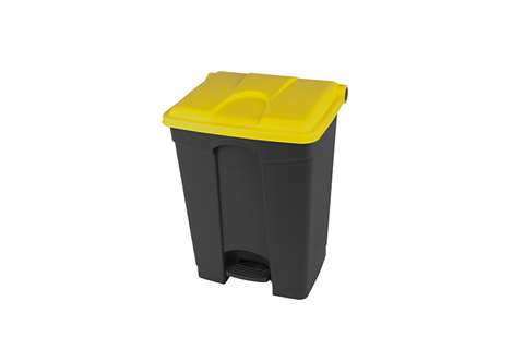 Poubelle rectangulaire à pédale 70l - corps + couvercle recyclés 495x412x673mm