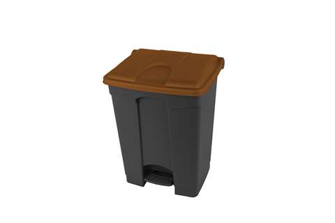 Poubelle rectangulaire à pédale 70l - corps + couvercle recyclés 495x412x673mm