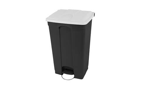 Poubelle rectangulaire à pédale 90l - corps + couvercle recyclés 500x412x820mm